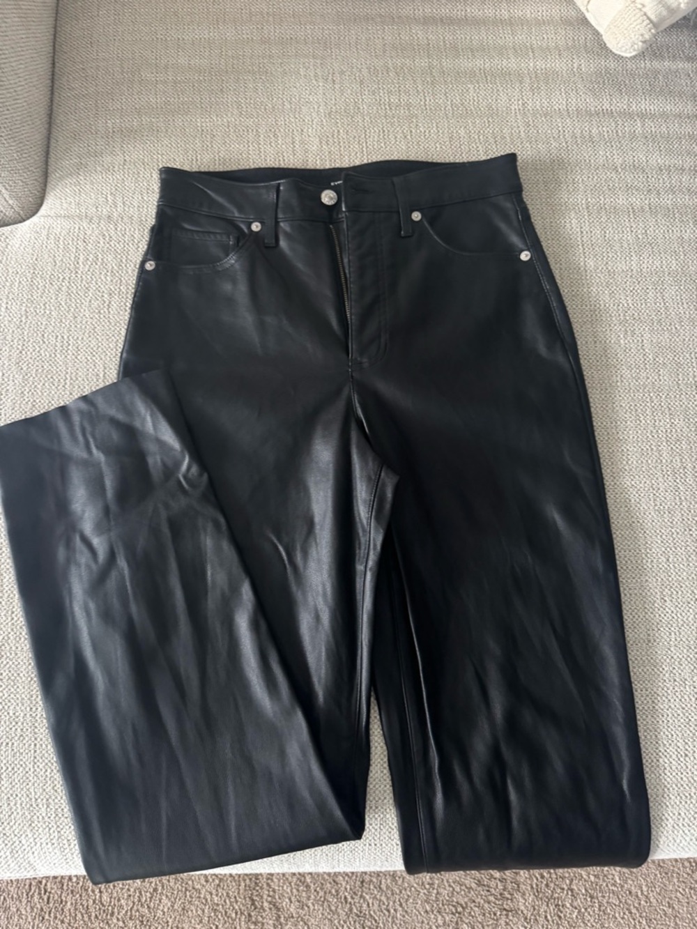 Express Black Faux Leather High-Rise Jeans